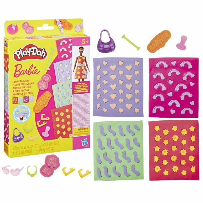 Juego de Plastilina Play-Doh Barbie FLowers & Florals Multicolor 4 Juego de Plastilina Play-Doh Barbie FLowers & Florals Multicolor 4