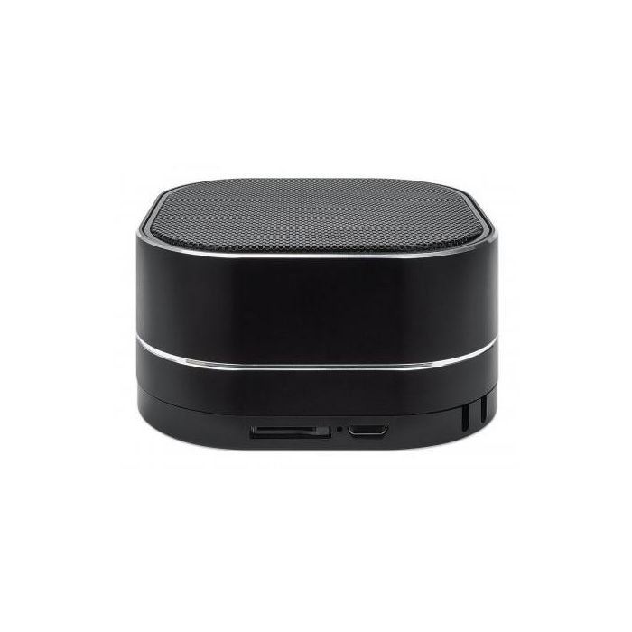 MANHATTAN Sound Science Metallic LED Bluetooth-Lautsprecher Bluetooth 5.0 Mikrofon Bedienelemente FM-Radio MicroSD-Slot schwarz 3
