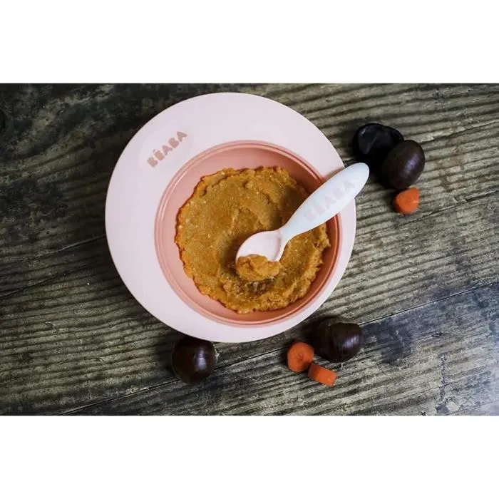 Beaba Set 6 cucharas ergonómicas + 4 tenedores Aprendizaje Bebé Rosa Antiguo Verde Aireado Niebla Ligera 5