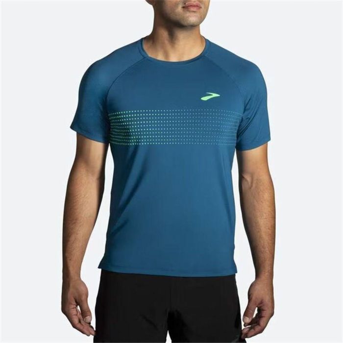 Camiseta de Manga Corta Hombre Brooks Atmosphere 2.0 Cian 3 Camiseta de Manga Corta Hombre Brooks Atmosphere 2.0 Cian 3