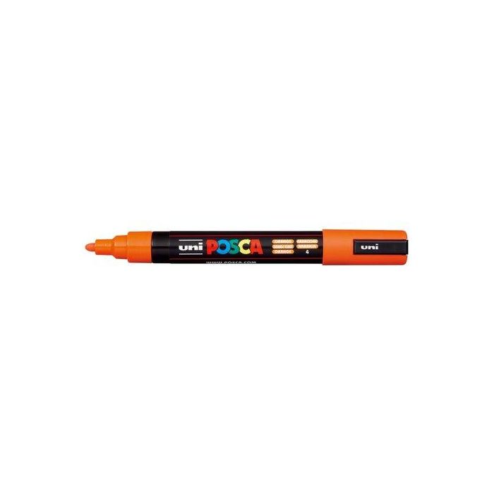 Posca Rotulador PC-5M Naranja, Marcador de Pintura Base Agua No Permanente, Punta Cónica 1.8mm - 2.5mm para Múltiples Superficies
