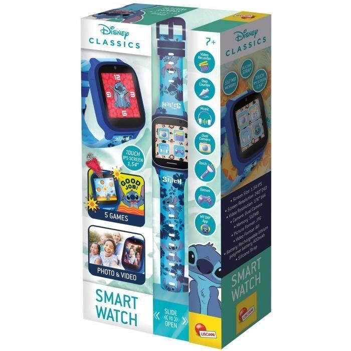 Reloj educativo - HI TECH - STITCH - Esferas personalizables, 5 juegos interactivos 1 Reloj educativo - HI TECH - STITCH - Esferas personalizables, 5 juegos interactivos 1
