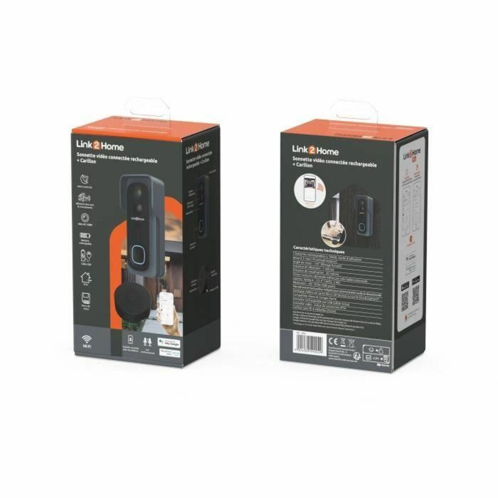 Link2Home Kit Timbre Conectado Inteligente Wi-Fi Audio Bidireccional, con Timbre Inalámbrico, Tarjeta SD 8GB y Compatible Google Home Alexa 2 Link2Home Kit Timbre Conectado Inteligente Wi-Fi Audio Bidireccional, con Timbre Inalámbrico, Tarjeta SD 8GB y Compatible Google Home Alexa 2