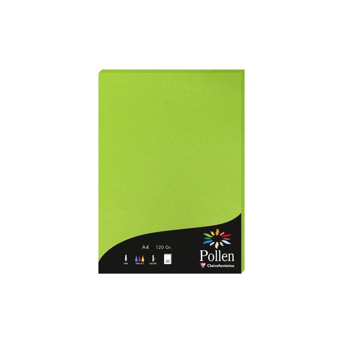 Papel Clairefontaine Pollen A4 120G 50H Verde Menta