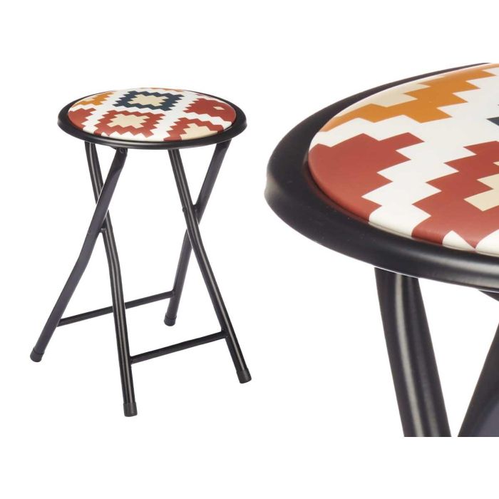 Taburete Plegable Pvc Mate Patas Negras Boho Chic Giftdecor 30X69CM (10 Unidades) 1 Taburete Plegable Pvc Mate Patas Negras Boho Chic Giftdecor 30X69CM (10 Unidades) 1