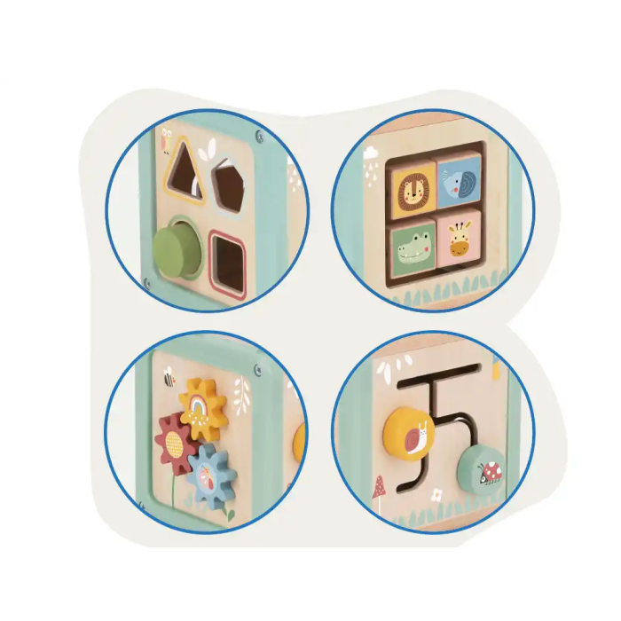 Imaginovo Juego Infantil Cubo de Actividades de Madera +18 Meses 15,5x15,5x28cm 4