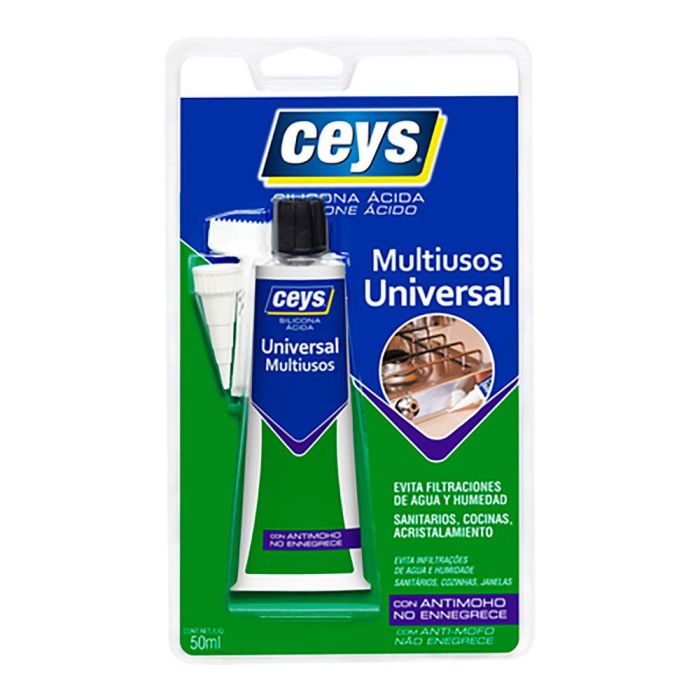 Ceys Silicona Ácida Universal Transparente Antimoho 50 ml para Filtraciones