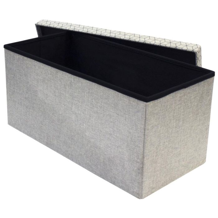 Home Deco Factory Banco Puf Plegable Gris Claro 76x38x38 cm 2