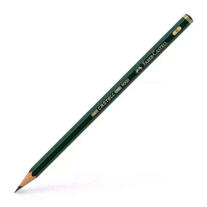Faber Castell 9000-B Lápiz de Grafito Ecolapiz, Mina Resistente a la Rotura, Set de 12 Unidades para Escribir y Dibujar (Set de 12)
