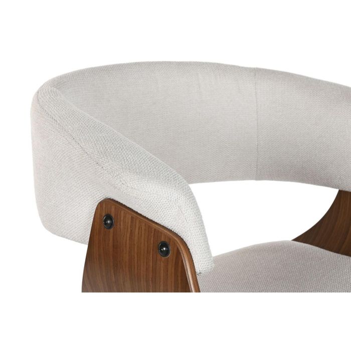 DKD Home Decor Silla Moderna Giratoria Beige Marrón 46 x 78 x 61 cm Poliéster Nogal 4 DKD Home Decor Silla Moderna Giratoria Beige Marrón 46 x 78 x 61 cm Poliéster Nogal 4