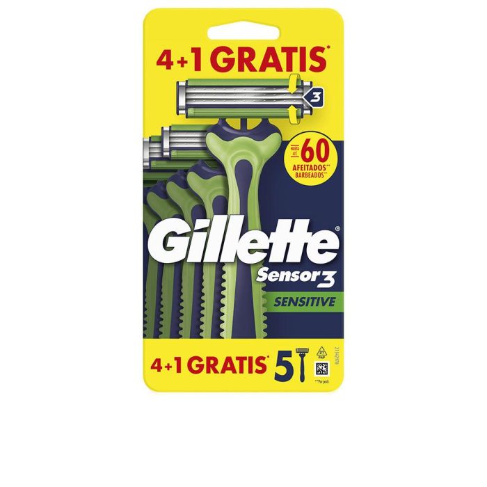 Gillette Sensor3 Sensitive Cuchilla Afeitar Desechable 5 Unidades
