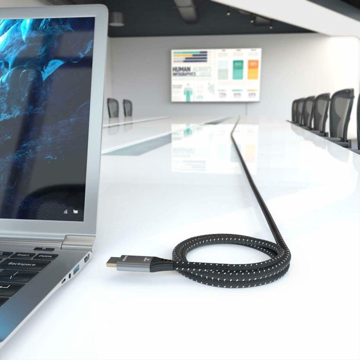 AISENS - CABLE HDMI V2.1 ULTRA ALTA VELOCIDAD / HEC 8K@60HZ 48GBPS, A/M-A/M, GRIS/NEGRO, 10M 3 AISENS - CABLE HDMI V2.1 ULTRA ALTA VELOCIDAD / HEC 8K@60HZ 48GBPS, A/M-A/M, GRIS/NEGRO, 10M 3