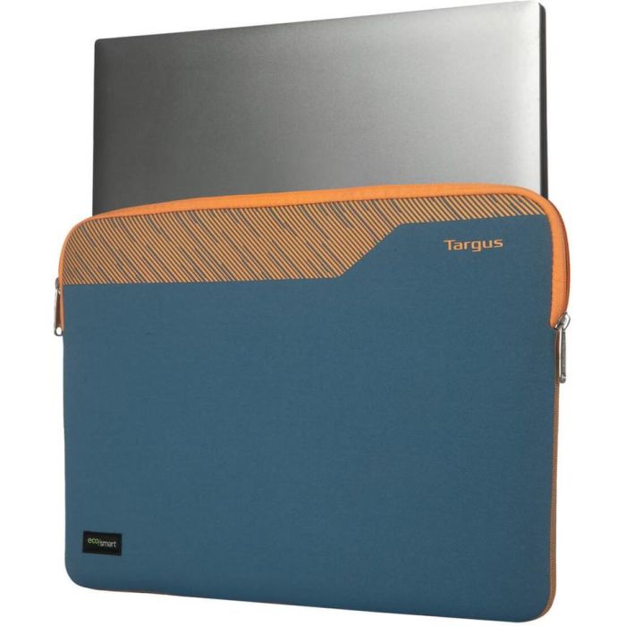 Targus Pulse II EcoSmart Funda para Portátil 16" Neopreno Ecológica Azul Naranja, Cierre Cremallera, Resistente a Salpicaduras y Arañazos 4