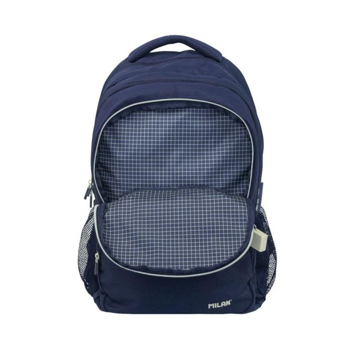 Milán Mochila Escolar Serie 1918 25 L Azul Marino con 4 Cremalleras, Compartimento Portátil y Tejido Resistente 2 Milán Mochila Escolar Serie 1918 25 L Azul Marino con 4 Cremalleras, Compartimento Portátil y Tejido Resistente 2