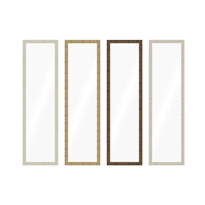 Espejo de pared Home ESPRIT Marrón Beige Gris Natural 35 x 2 x 125 cm (4 Unidades)