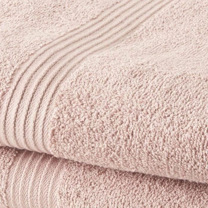 Today TOD3574641225452 Set de Dos Toallas para Baño fabricadas en algodón puro 100% con medidas de 50 x 90 centímetros en tonalidad Rosa Arena. 1