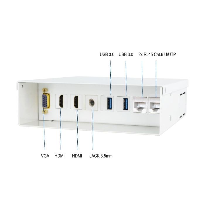 Ewent Caja de Conexiones Multimedia EW1555 - VGA, 2xHDMI, Audio, USB, RJ45, Blanco 1 Ewent Caja de Conexiones Multimedia EW1555 - VGA, 2xHDMI, Audio, USB, RJ45, Blanco 1