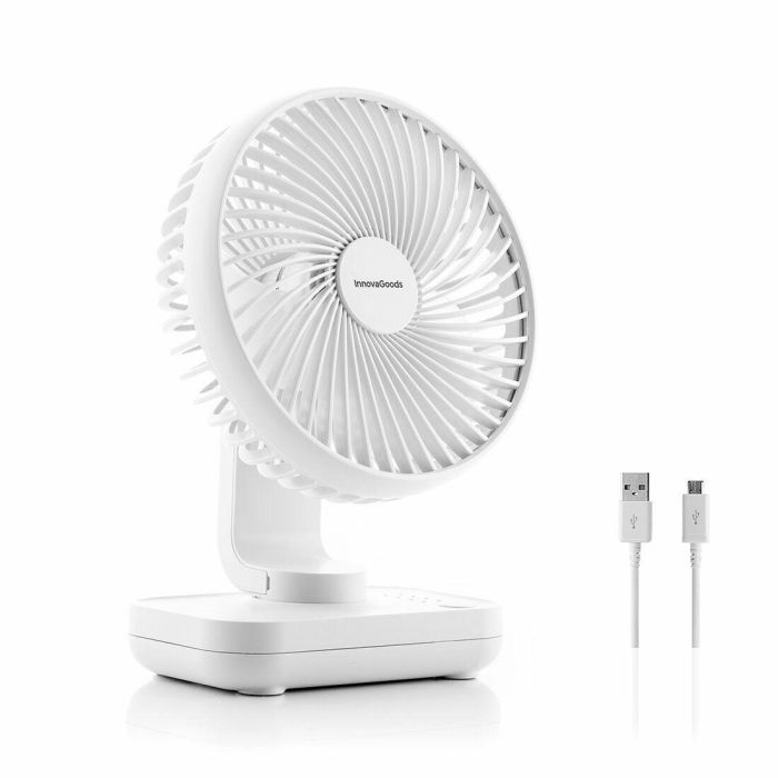 Ventilador de Escritorio Recargable Fanrec InnovaGoods Ø5,4'' 3600 mAh / 13,3 W 2 Ventilador de Escritorio Recargable Fanrec InnovaGoods Ø5,4'' 3600 mAh / 13,3 W 2