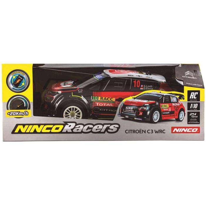 Coche radio control citroën c3 wrc 1:10, emisora 2,4ghz con bateria y cargador usb 42x13x20 cm 18