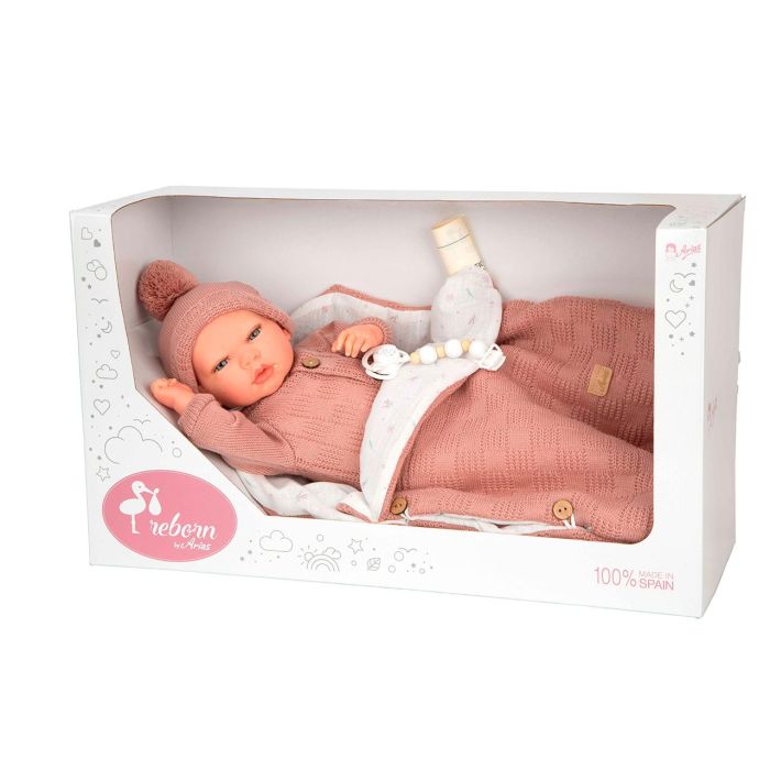 Muñecas Arias Muñeca Reborn Elba Rosa con Saco de Dormir 40 cm para Niñas +3 Años 5 Muñecas Arias Muñeca Reborn Elba Rosa con Saco de Dormir 40 cm para Niñas +3 Años 5