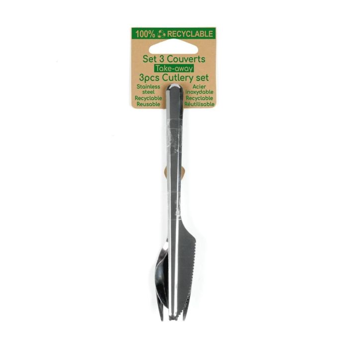 Set 3 Cubiertos Acero Inox Leaves Amefa 0,5 mm 1 Set 3 Cubiertos Acero Inox Leaves Amefa 0,5 mm 1