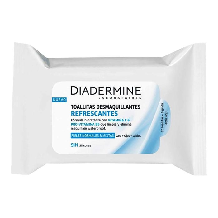 Toallitas Desmaquillantes Diadermine Piel normal Refrescante (25 Unidades)