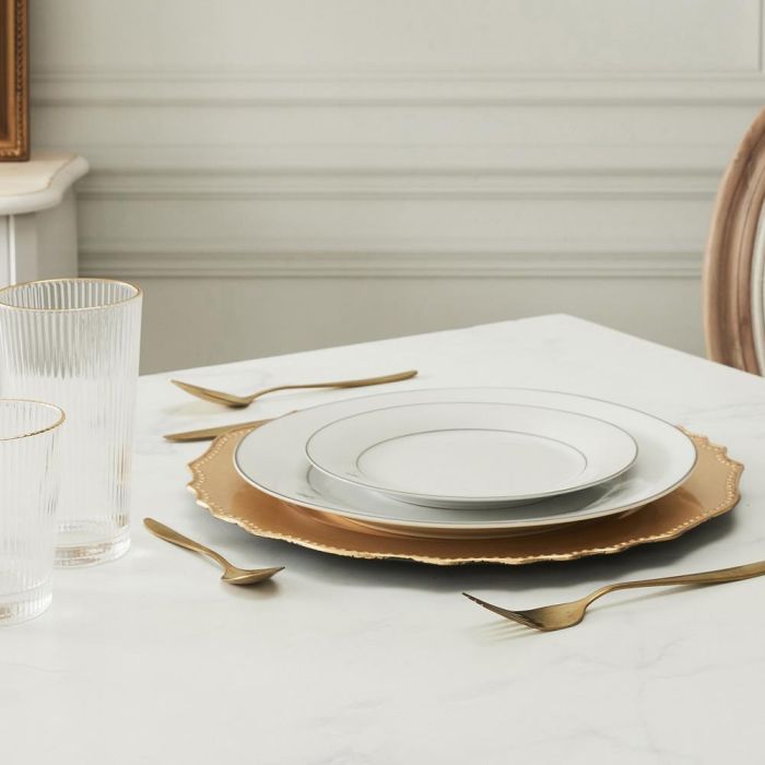 Home Deco Factory Bajoplato Dorado Mirage Diámetro 32 cm Liso Cenefa Radios Irregular 4
