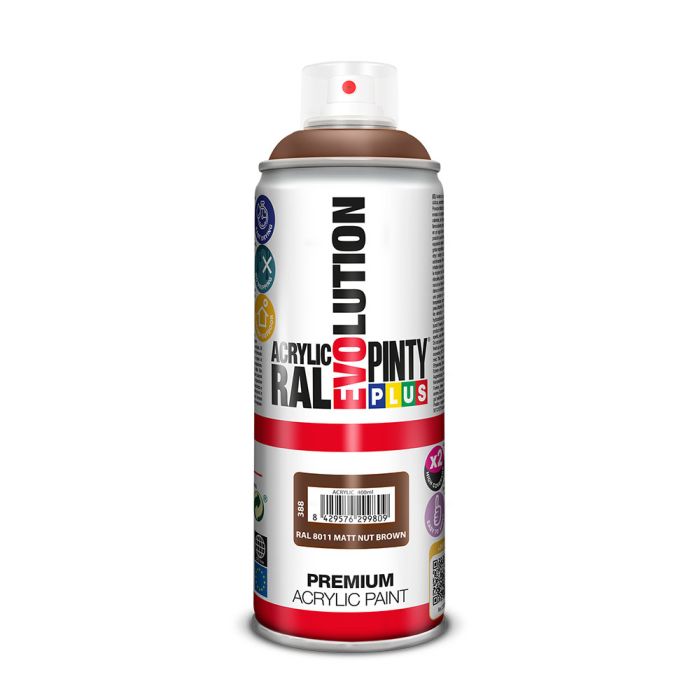 Pintura en spray Pintyplus Evolution RAL 8011 Nut Brown 400 ml Mate