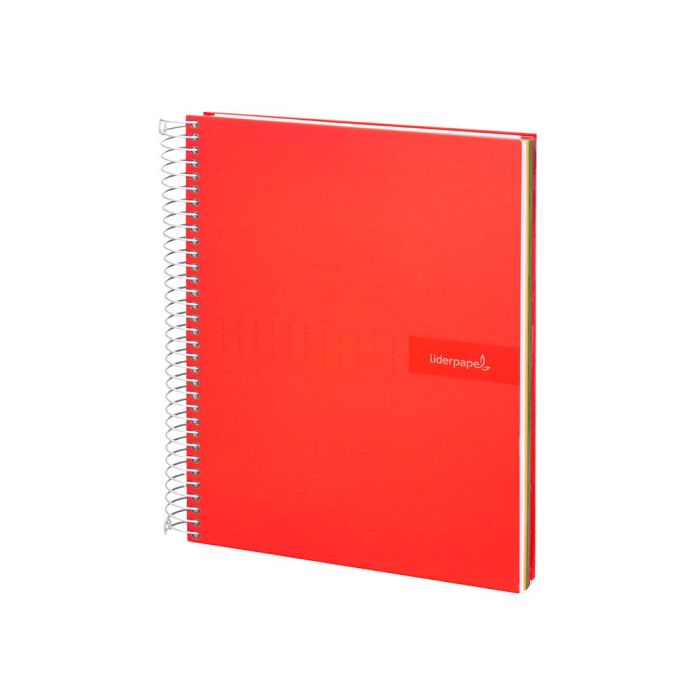 Cuaderno Espiral Liderpapel A5 Micro Crafty Tapa Forrada 120H 90 gr Cuadro 5 mm 5 Bandas6 Taladros Color Rojo 2