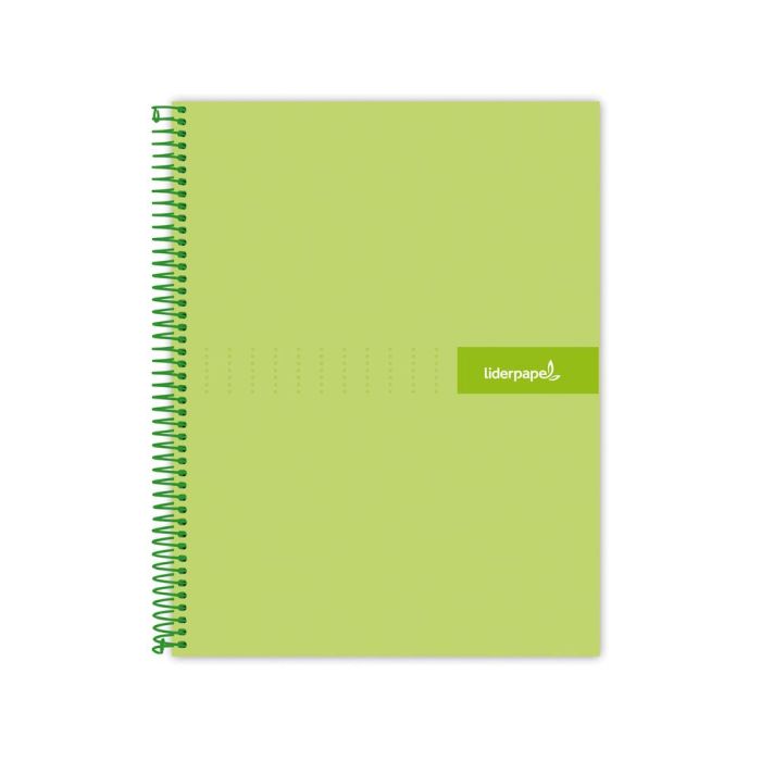 Cuaderno Espiral Liderpapel A5 Micro Crafty Tapa Forrada 120H 90 gr Cuadro 5 mm 5 Bandas6 Taladros Color Verde 1