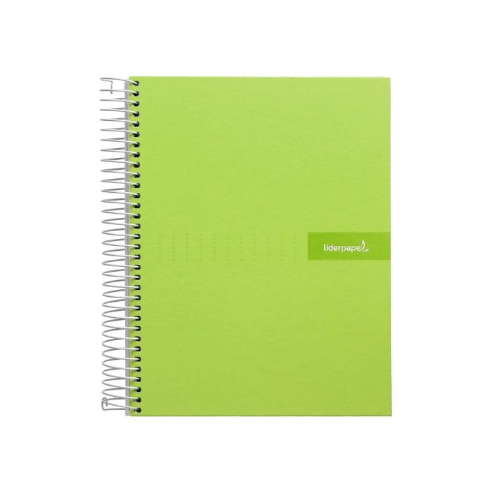 Cuaderno Espiral Liderpapel A5 Micro Crafty Tapa Forrada 120H 90 gr Cuadro 5 mm 5 Bandas6 Taladros Color Verde 2