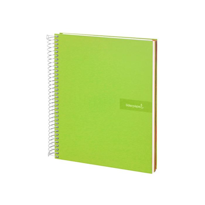 Cuaderno Espiral Liderpapel A5 Micro Crafty Tapa Forrada 120H 90 gr Cuadro 5 mm 5 Bandas6 Taladros Color Verde 3