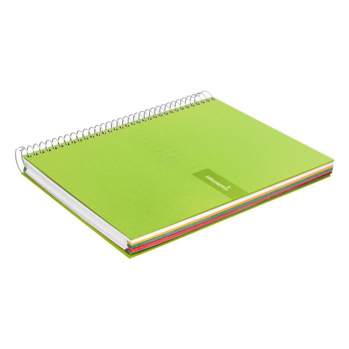 Cuaderno Espiral Liderpapel A5 Micro Crafty Tapa Forrada 120H 90 gr Cuadro 5 mm 5 Bandas6 Taladros Color Verde 4