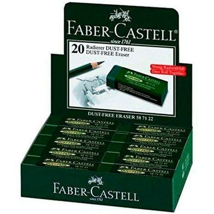 Goma de borrar Faber-Castell Dust Free Verde (20 Unidades) 1