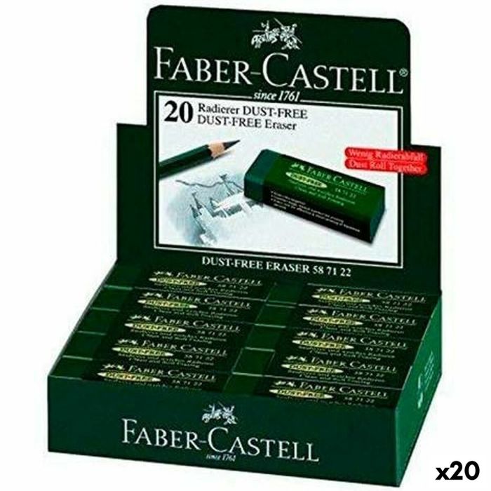 Goma de borrar Faber-Castell Dust Free Verde (20 Unidades)
