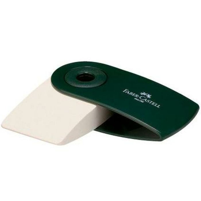 Goma de borrar Faber-Castell Sleeve Mini Funda Verde 12 Unidades 1