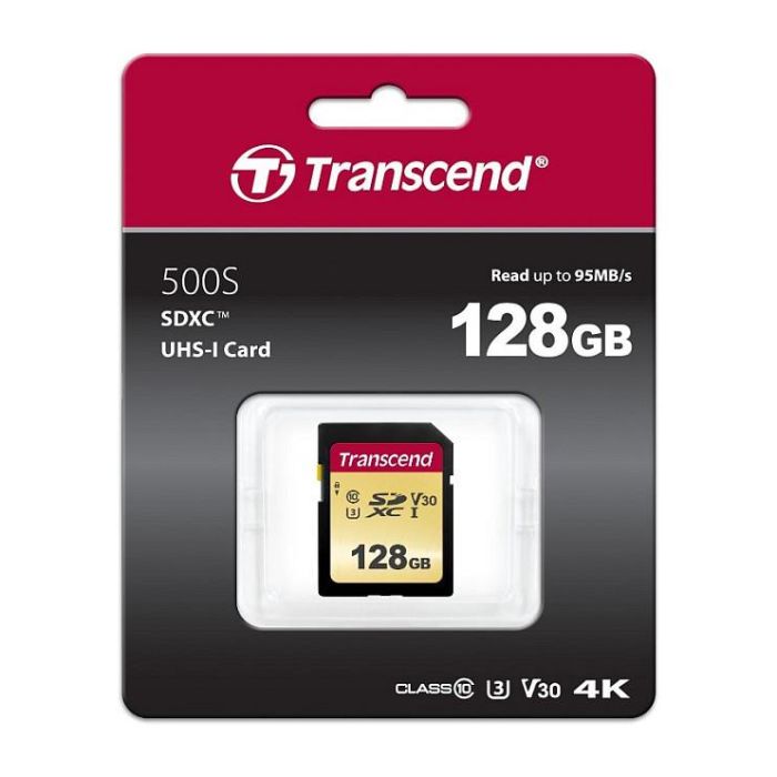 Transcend SDC500S Tarjeta SDXC de 128GB UHS-I U3, Clase 10, Velocidad de Lectura 95 MB/s, Escritura 60 MB/s 1