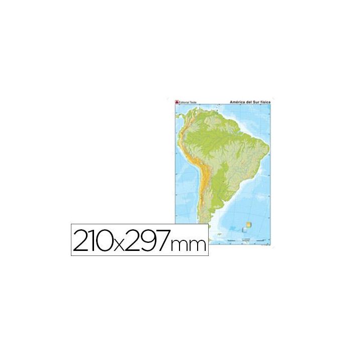 Mapa Mudo Color Din A4 America Del Sur Fisico Mapa Mudo Color Din A4 America Del Sur Fisico