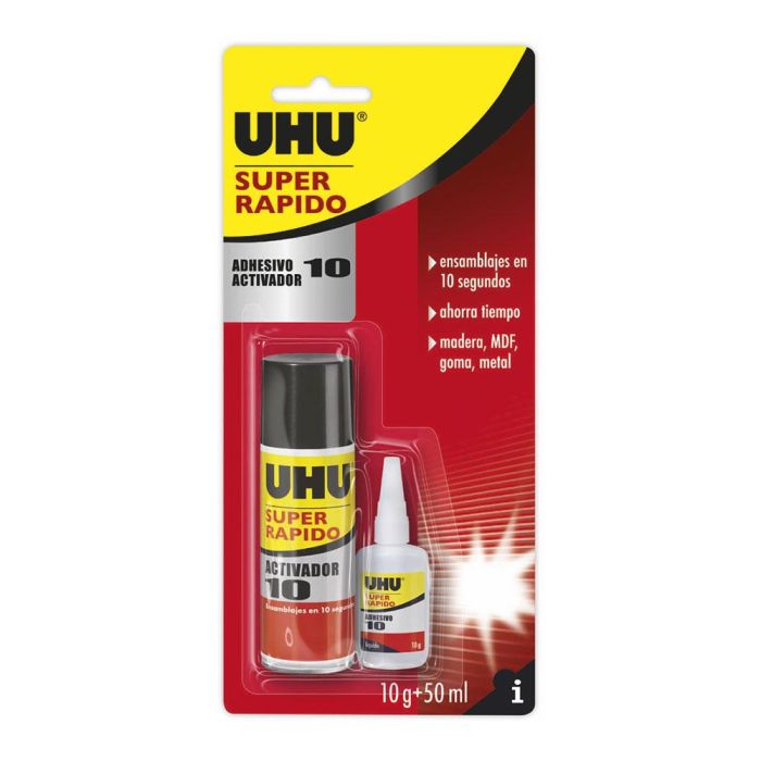 Uhu Pack "adhesivo 10 + activador 10" 50 g + 200 ml ref. 6312395