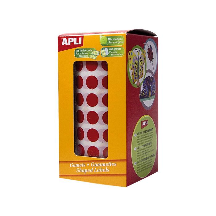 Apli Gomets Redondos 10,5 mm Rollo Rojo -Rollo 5192 Unidades- 1