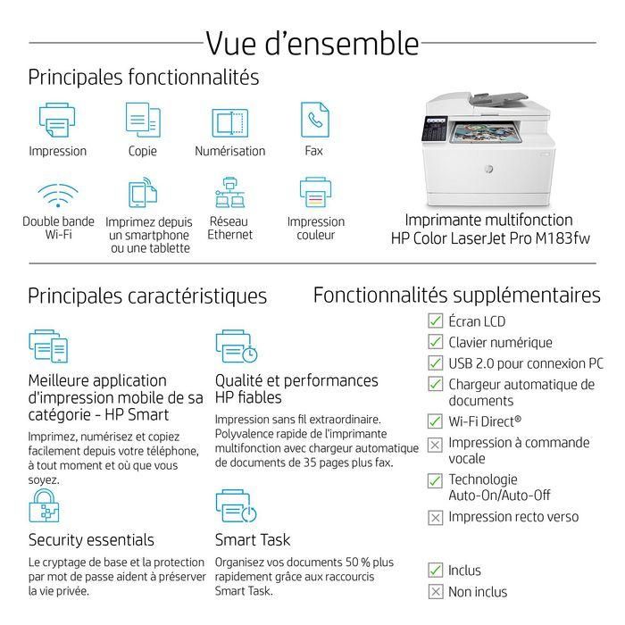 HP Color LaserJet Pro MFP M183fw Impresora Multifunción Inalámbrica a Color con Fax para Productividad 13