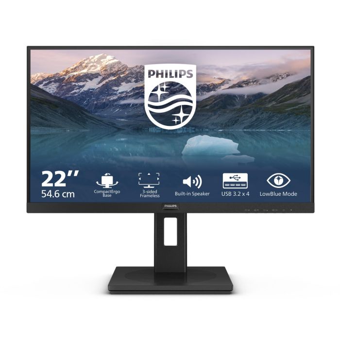 Philips 222S9JML Monitor de 21.5" Full HD VA 4ms HDMI DP USB Negro Ajuste en Altura Pivotante 1
