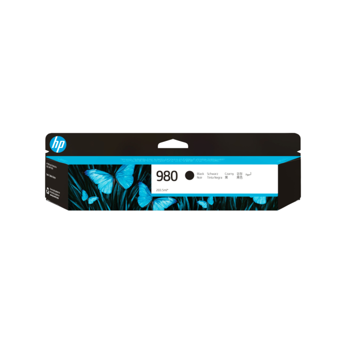 HP D8J10A Cartucho de Tinta Original 980A Negro, Capacidad Estándar 203.5ml, 10.000 páginas para OfficeJet Enterprise