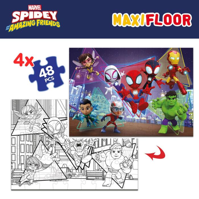 Set de 4 Puzzles Spidey 35 x 1,5 x 25 cm 48 Piezas (6 Unidades) 5 Set de 4 Puzzles Spidey 35 x 1,5 x 25 cm 48 Piezas (6 Unidades) 5