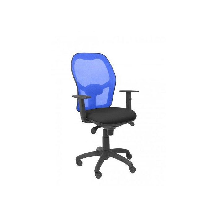 Silla Piqueras Y Crespo Jorquera Brazos Regulables Mecanismo Sincro Con Regulador De Tension Respaldo De Malla Azul Y Asiento Tapizado Bali Negro