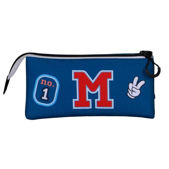 Disney Mickey Mouse Estuche Portatodo Triple Class Azul con 3 Compartimentos, Ripstop Resistente 3 Disney Mickey Mouse Estuche Portatodo Triple Class Azul con 3 Compartimentos, Ripstop Resistente 3