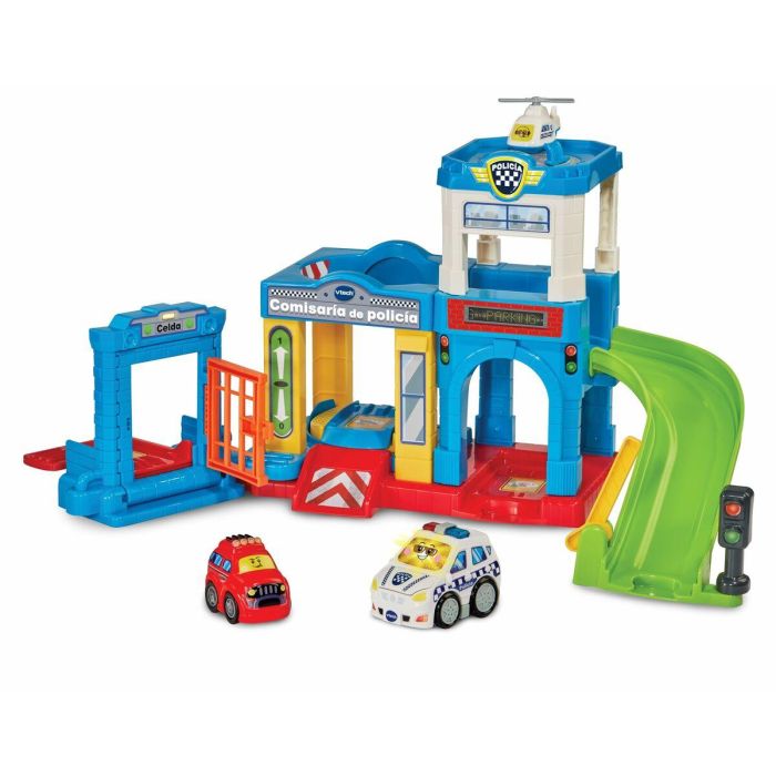 Vtech Tut Tut Bólidos Comisaría de Policía con 3 Vehículos, Juguete con Sonidos, Luces y Pilas AAA Incluidas (28x11,6x27,9 cm) para Niños 1-5 Años Vtech Tut Tut Bólidos Comisaría de Policía con 3 Vehículos, Juguete con Sonidos, Luces y Pilas AAA Incluidas (28x11,6x27,9 cm) para Niños 1-5 Años