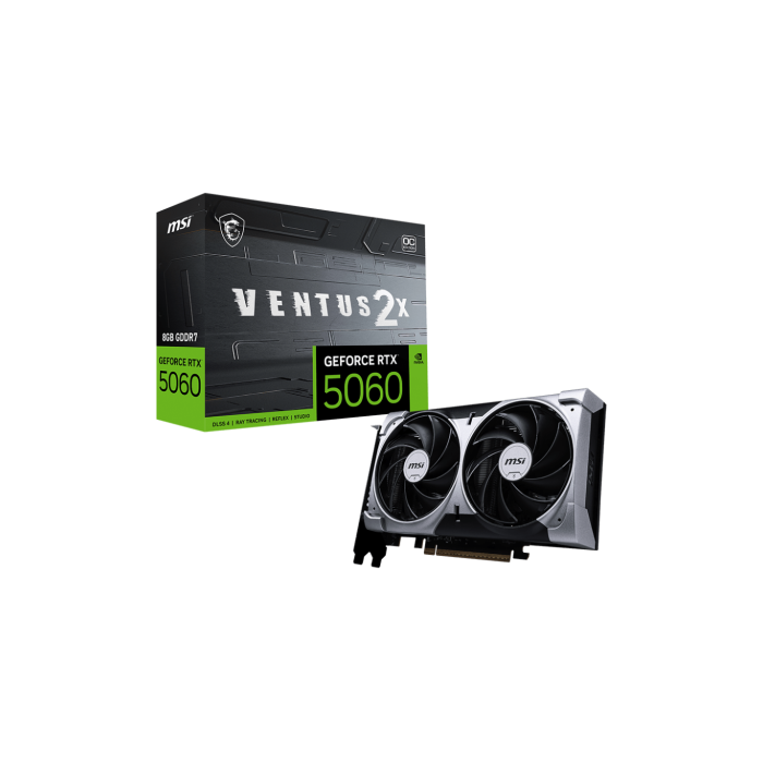MSI 912-V537-002 Tarjeta Gráfica NVIDIA GeForce RTX 5060 VENTUS 2X OC 8 GB GDDR7 PCI Express 5.0 con 2 Ventiladores y G-SYNC 0 MSI 912-V537-002 Tarjeta Gráfica NVIDIA GeForce RTX 5060 VENTUS 2X OC 8 GB GDDR7 PCI Express 5.0 con 2 Ventiladores y G-SYNC 0
