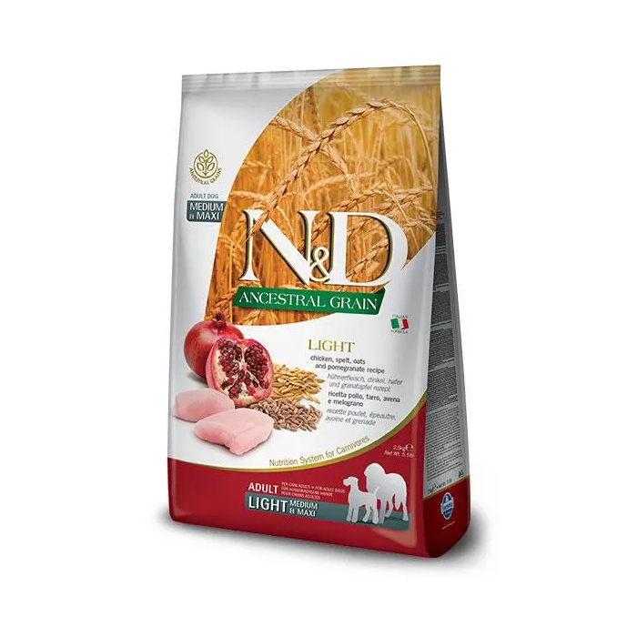 Farmina N&D Dog Ancestral Light Medium Maxi - Pienso para Perros, 2.5 kg Farmina N&D Dog Ancestral Light Medium Maxi - Pienso para Perros, 2.5 kg