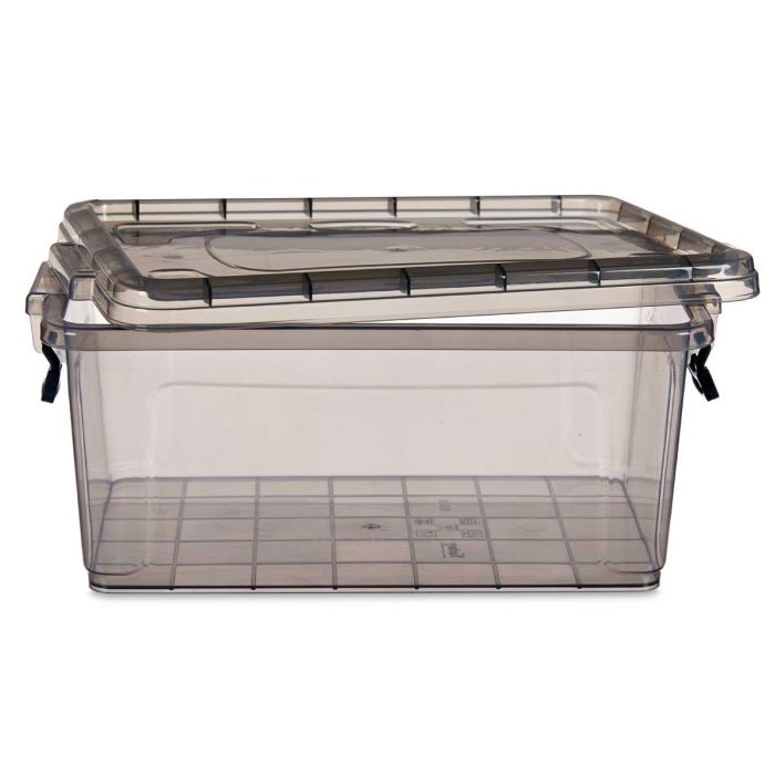 Caja Plastico Ordenacion Antracita 8,5L Kipit 24X16CM (12 Unidades) 2 Caja Plastico Ordenacion Antracita 8,5L Kipit 24X16CM (12 Unidades) 2